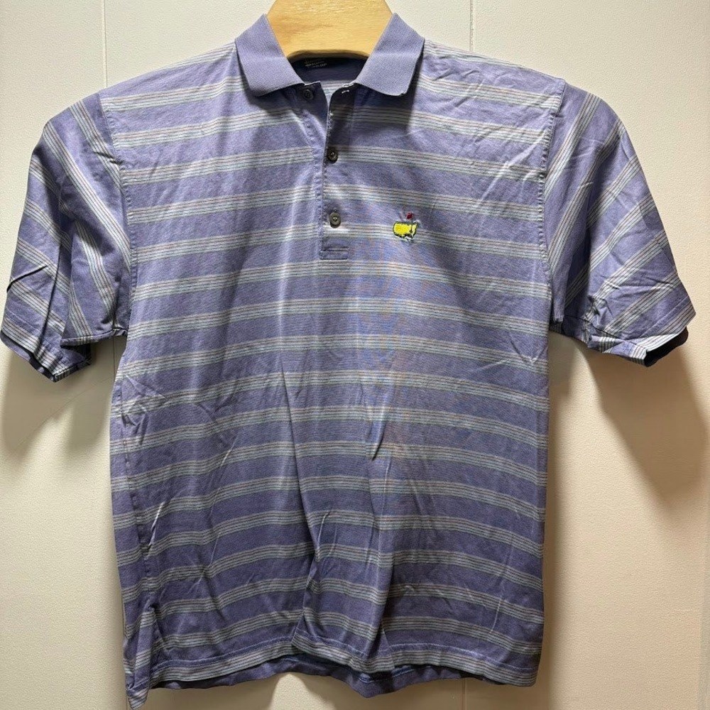 Clubhouse Collection‎ Golf Polo Shirt Mens Size Medium Stripe Masters Logo